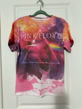 Pink Floyd Tie-Dye Prism Band Tee in Pink, Purple & Orange